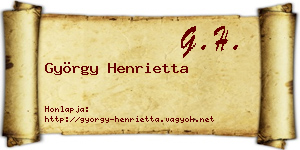 György Henrietta névjegykártya