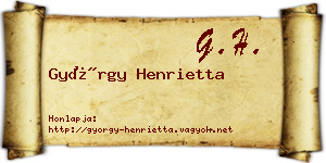 György Henrietta névjegykártya
