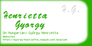 henrietta gyorgy business card